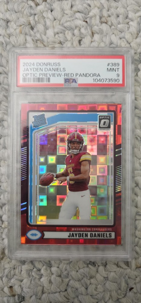 2024 Rated Rookie Jayden Daniels #389 Optic Preview Red Pandora Prizm (RC) Psa 9