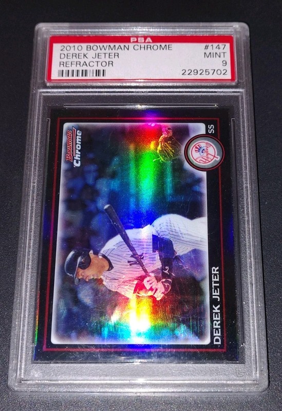 2010 Bowman Chrome Derek Jeter Refractor PSA Mint 9 view 2