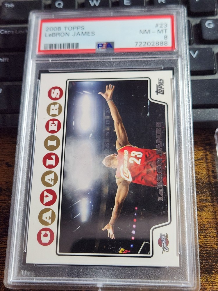 2008-09 Topps Lebron James #23 Chalk Toss PSA NM-MT 8