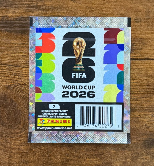 (1) Sealed Pack (7 Stickers) 2026 Panini World Cup Fifa World Cup Fuchsia Costco view 2