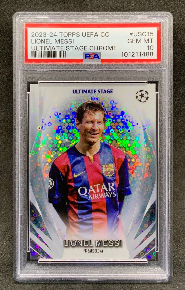 2023-24 Topps Chrome LIONEL MESSI Ultimate Stage Refractor SP Gem Mint PSA 10