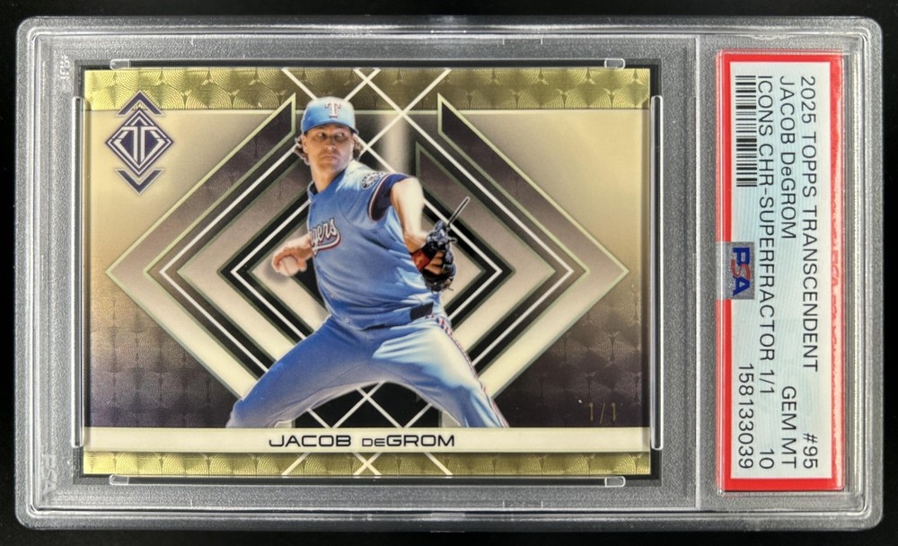 2025 Topps Transcendent Jacob deGrom Icons Chrome SP SuperFractor #1/1 PSA 10