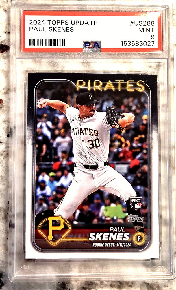PAUL SKENES 2024 Topps Update #US288 Rookie RC; *PSA 9 MINT* flawless new slab