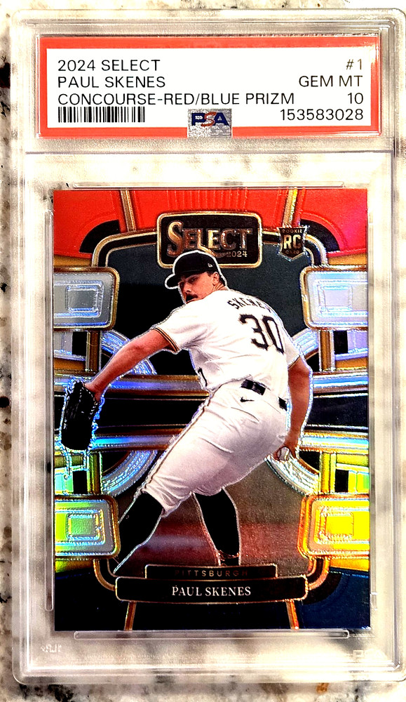 PAUL SKENES 2024 Panini Select {CONCOURSE RED/BLUE PRIZM} Rookie RC *PSA 10 GEM*