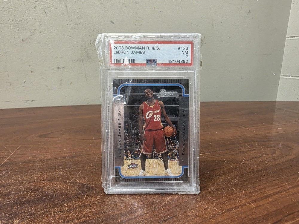 Bowman 2003 Rookies & Stars LeBron James Cavaliers Rookie #123 PSA NM 7