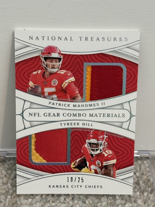 2021 Panini National Treasures NFL Gear Combo Materials - Mahomes Hill /25 view 2