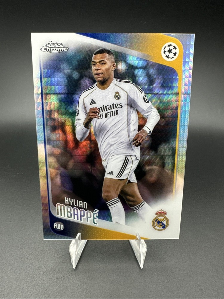 2025-26 Topps Chrome UEFA CC Kylian Mbappe Prism Refractor #112 Real Madrid