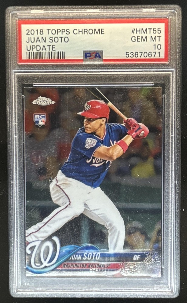 2018 Topps Chrome Update Juan Soto RC Rookie #HMT55 Nationals PSA 10 GEM MINT