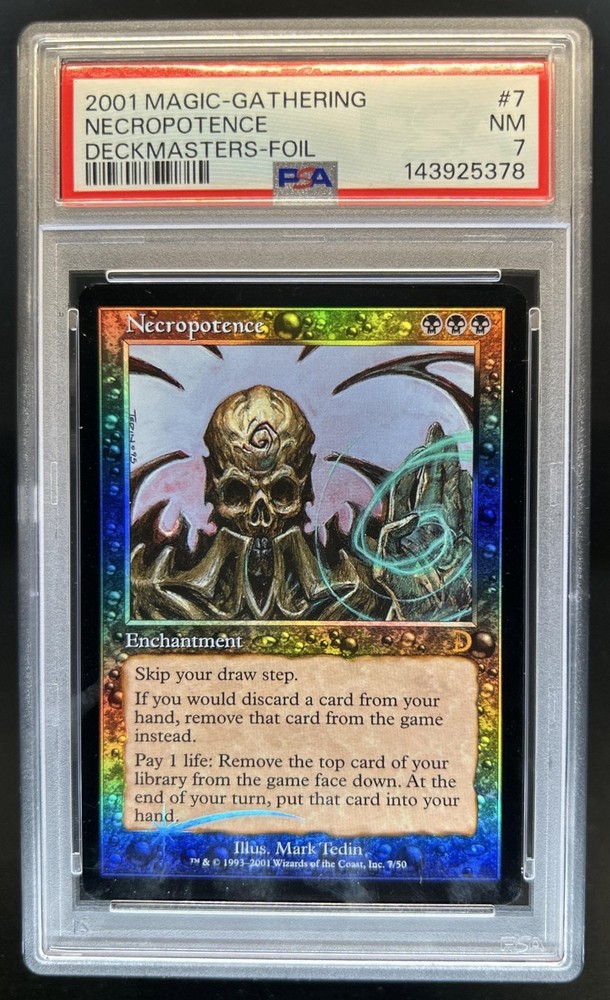 2001 Magic MTG Deckmasters Necropotence Foil #7 PSA 7