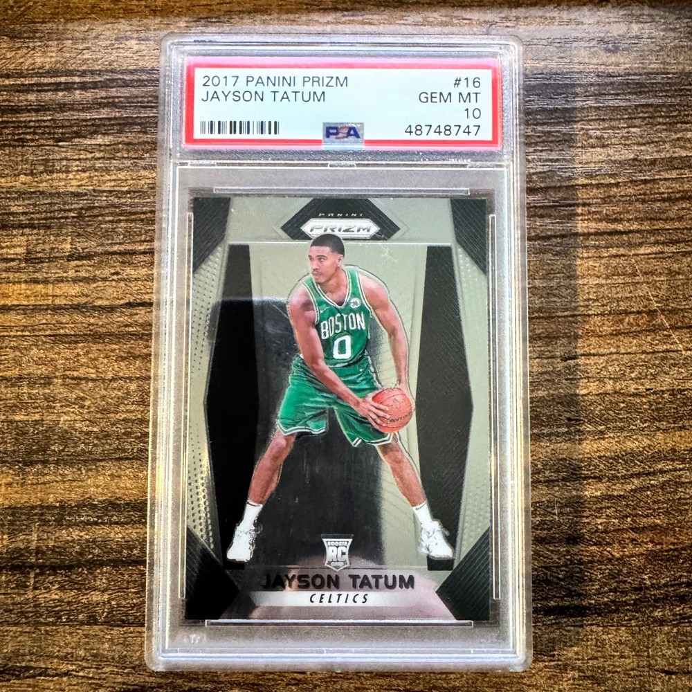 2017-18 Panini Prizm Jayson Tatum #16 Rookie Boston Celtics RC PSA 10 GEM MINT view 1