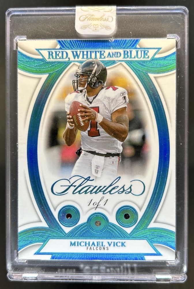 2025 Panini Flawless Michael Vick Red White and Blue #1/1 Falcons