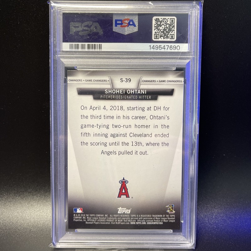 Topps 2018 Update Shohei Ohtani Angels Salute RC PSA 10 GOAT MVP view 2