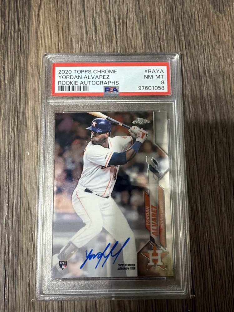 2020 TOPPS CHROME ROOKIE AUTO #RAYA YORDAN ALVAREZ ROOKIE RC PSA 8 AUTO