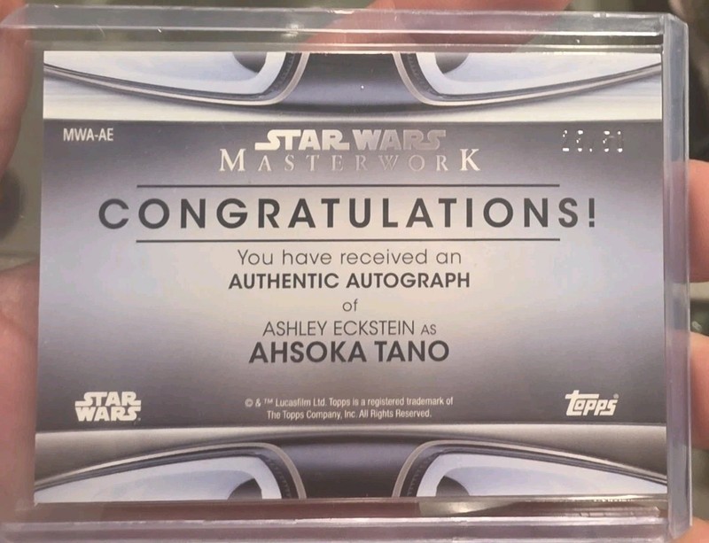 2021 Topps Star Wars Masterwork Ashley Eckstein Auto Canvas Ahsoka Tano #/50 view 2
