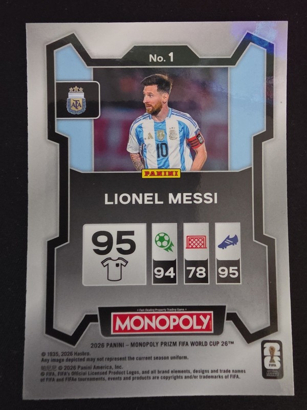 2026 Panini Prizm Monopoly Fifa World Cup - Lionel Messi #1 view 2