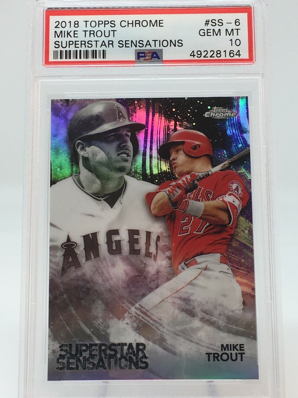 2018 Topps Chrome Mike Trout Superstar Sensations   PSA 10 view 2