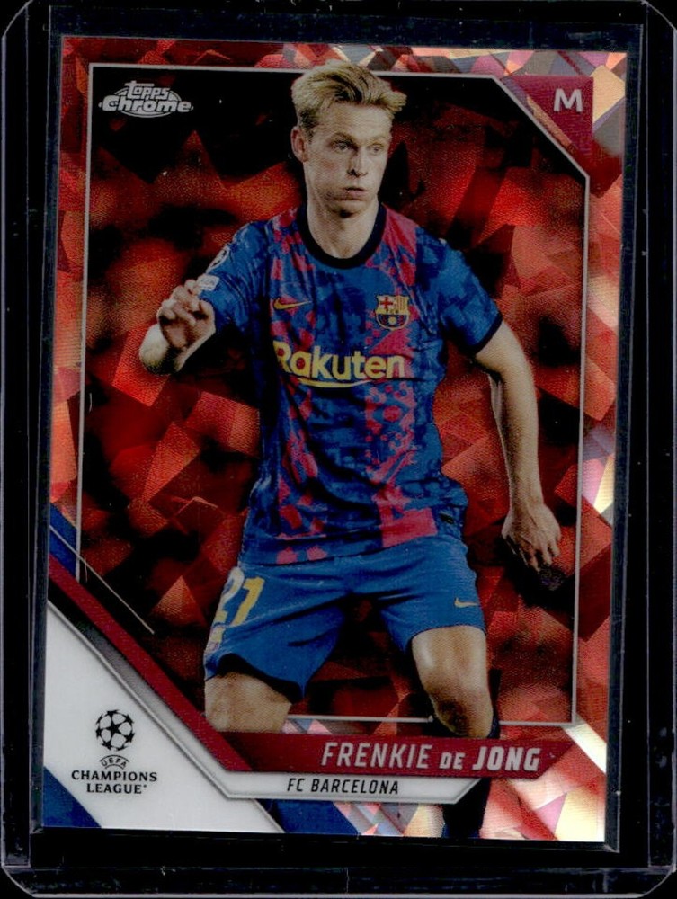 2021 Topps Chrome Sapphire UEFA Frenkie de Jong Red #/5 Barcelona