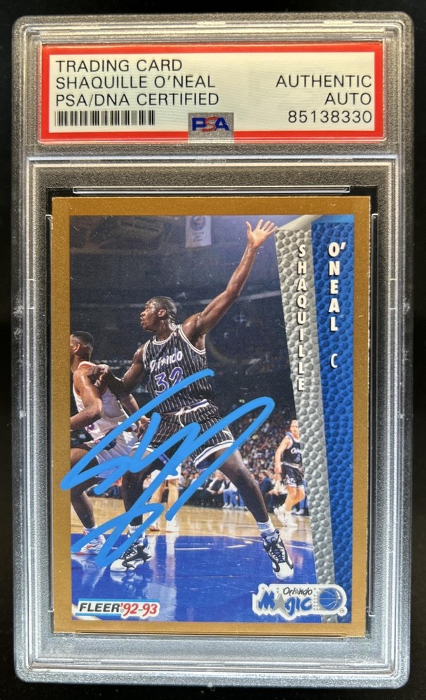 Trading Card Shaquille Oneal Blue Ink Auto Autograph PSA AUTH Magic