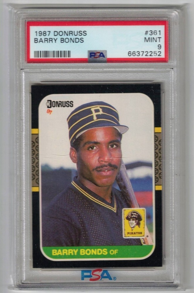1987 DONRUSS #361 BARRY BONDS RC - PSA 9 - DEAD CENTERED