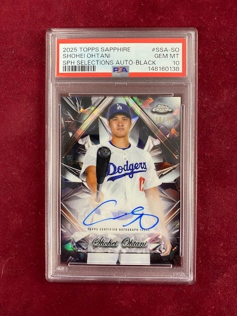 2025 Topps Sapphire Shohei Ohtani PSA 10 SPH SELECTIONS AUTO BLACK SP Card 10/10