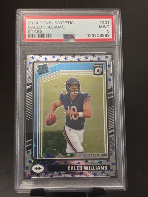 CALEB WILLIAMS PSA 9 2024 PANINI DONRUSS OPTIC #201 STARS RATED ROOKIE BEARS