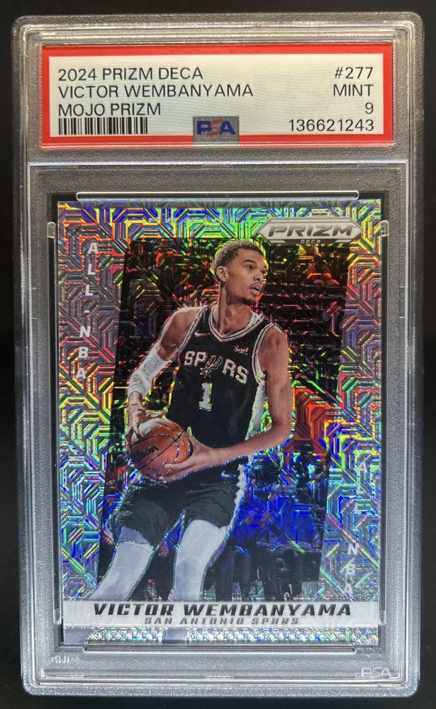 2024-25 Panini Prizm Deca Victor Wembanyama Mojo Prizm #/25 Spurs PSA 9