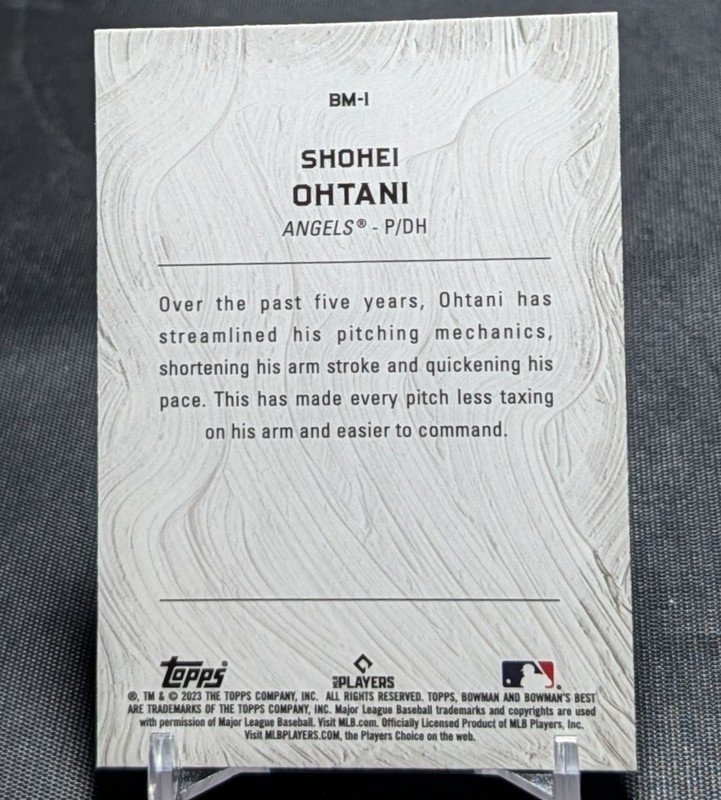 Shohei Ohtani Masterpieces Chrome Refractor 2023 Bowman's Best #1 Angels/Dodgers view 2