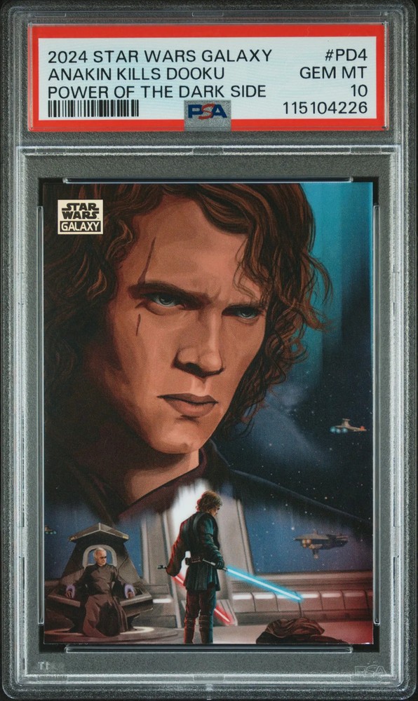 2024 Topps Chrome Star Wars Power Of The Dark Side Anakin Kills Dooku PD4 PSA 10