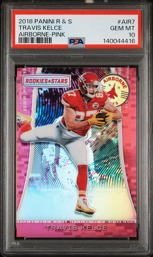 2018 Panini Rookies & Stars - Airborne Travis Kelce Pink /85 PSA 10 CHIEFS