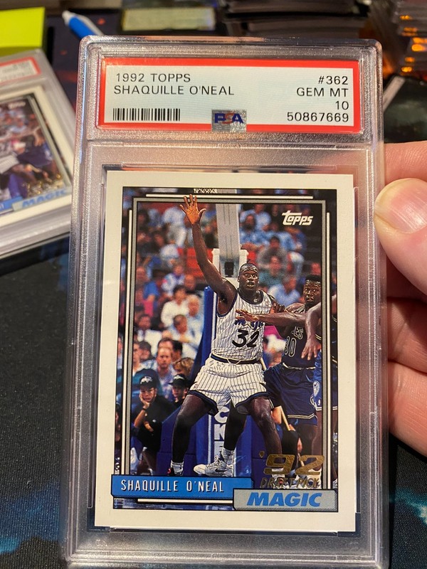 1992 Topps Shaquille O'neal PSA 10 Rookie Card view 2
