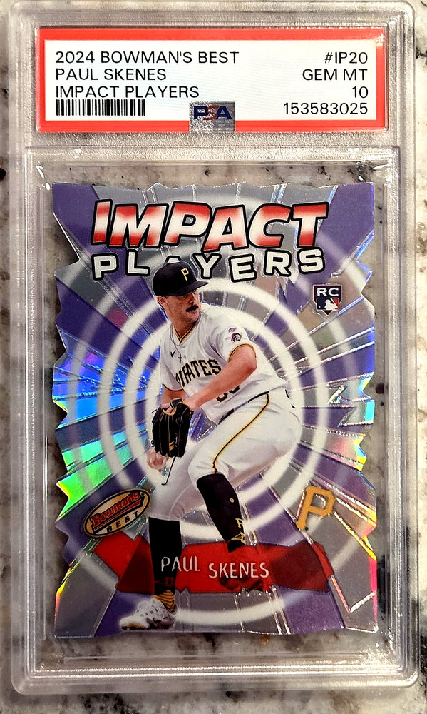 PAUL SKENES 2024 Bowman's Best {IMPACT PLAYERS DIE-CUT} Rookie RC; *PSA 10 GEM*