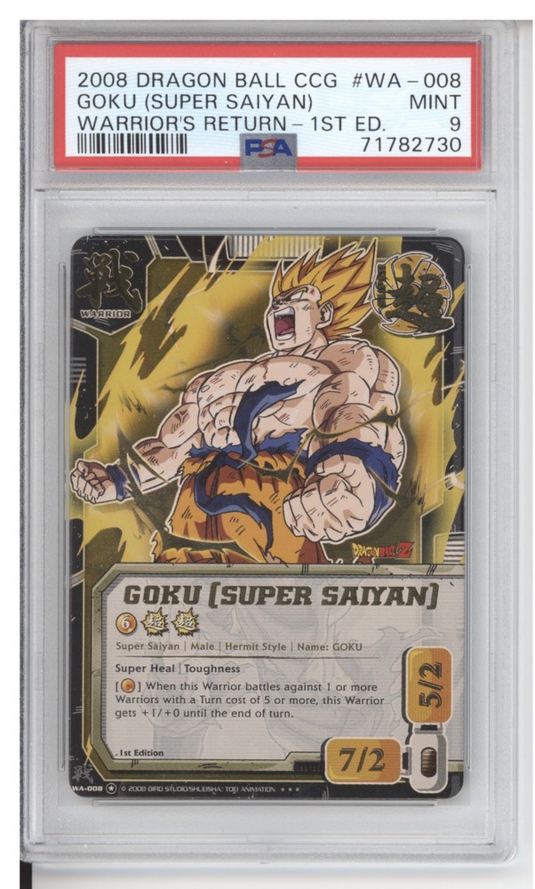PSA 9 1st Edition Dragon Ball Z CCG 2008 Goku Super Saiyan WA008 SR Foil