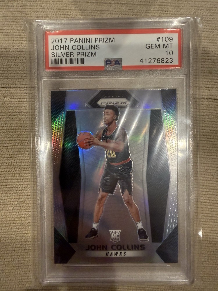 2017 Panini Silver Prizm #109 John Collins Hawks RC Rookie AUTO PSA 10