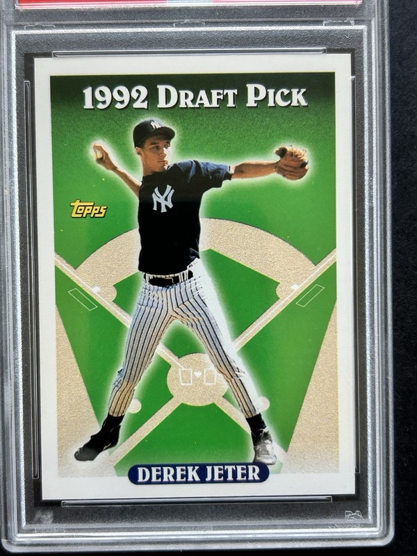 Derek Jeter Yankees 1993 Topps #98 PSA 9 Rookie Card 1992 Draft Pick First Round view 2