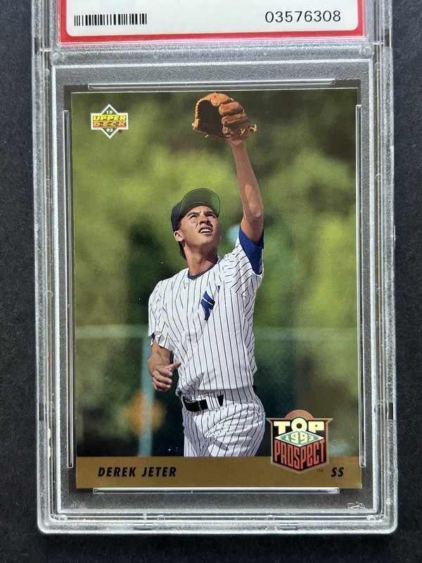 Derek Jeter Yankees 1993 Upper #449 PSA 9 Rookie Card 1992 Top Prospect view 2