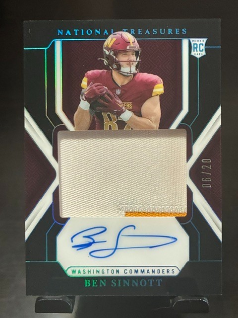 2024 National Treasures Ben Sinnott Midnight True Rookie Patch AUTO /20 view 2