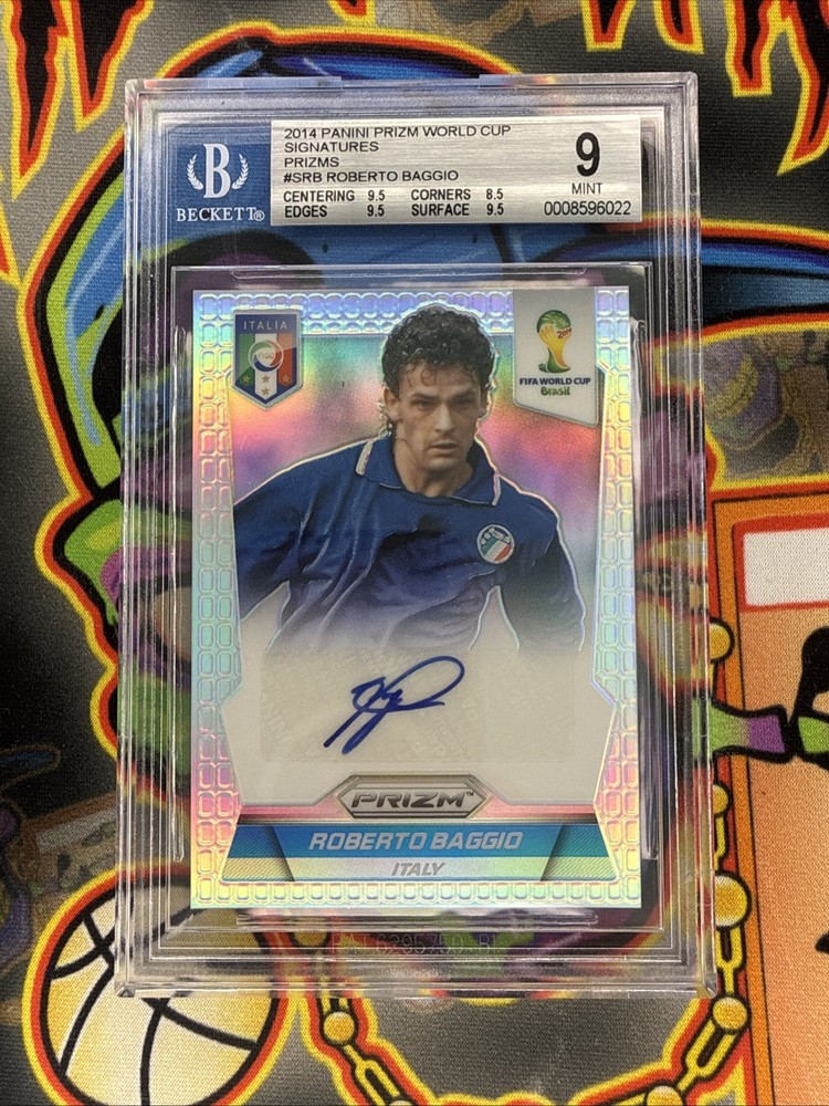 2014 Prizm World Cup Signatures Roberto Baggio Silver /25 BGS 9/10 AUTO 🔥RARE🔥