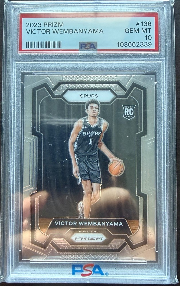 2023-24 Panini Prizm Victor Wembanyama #136 RC PSA 10 Gem Mint Spurs Rookie