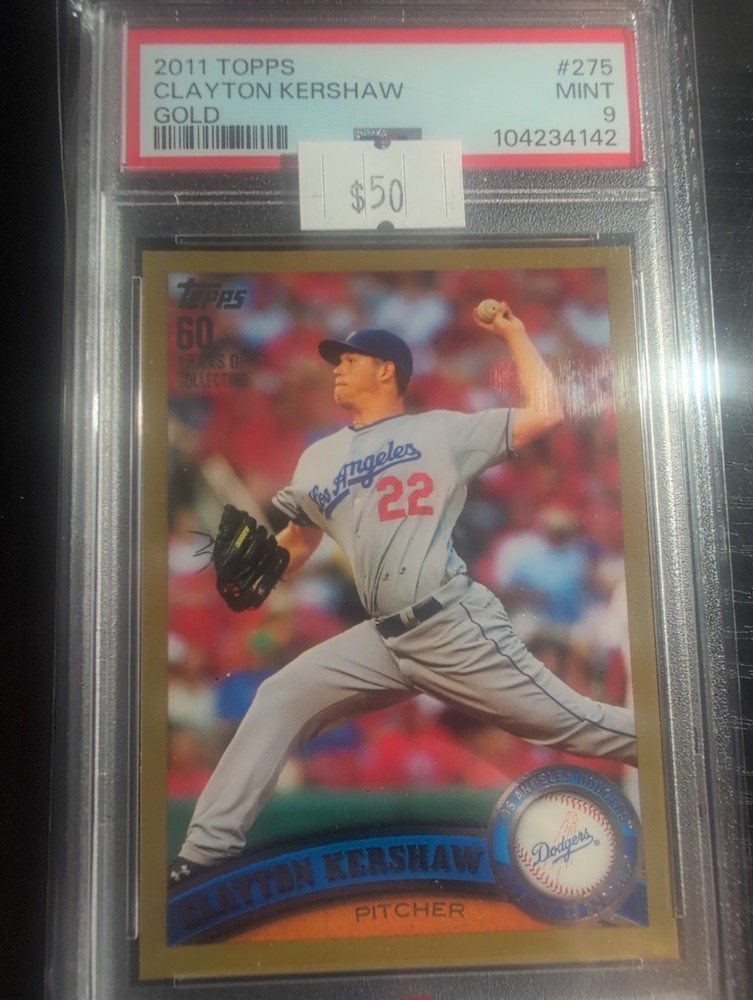 2011 Topps Clayton Kershaw GOLD /2011 #275 DODGERS MVP HOF CY YOUNG PSA 9