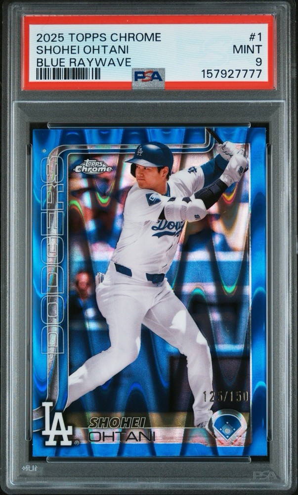 2025 Topps Chrome Shohei Ohtani #1 Blue Raywave Refractor /150 SP PSA 9 MINT