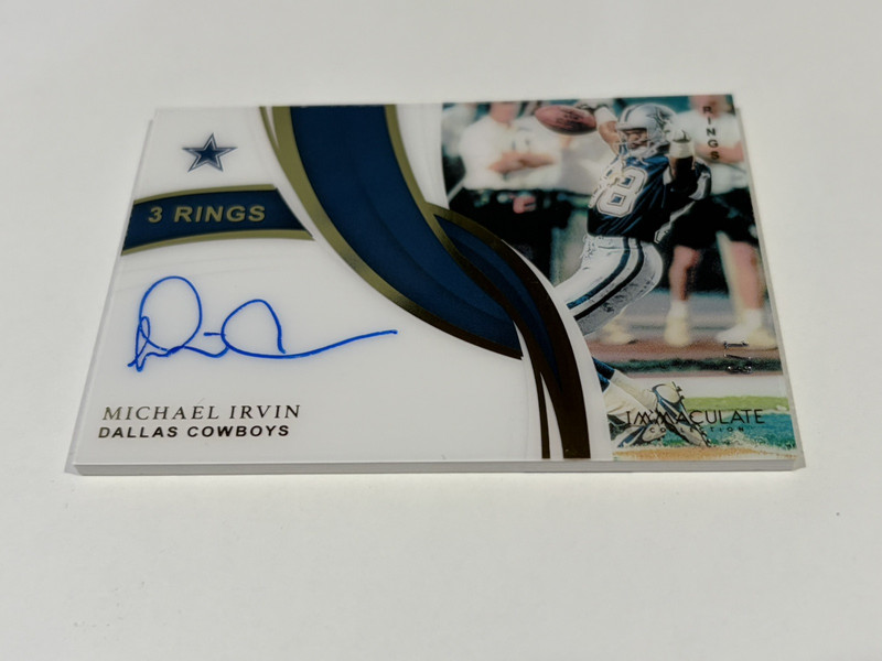 2019 Panini Immaculate Collection Michael Irvin Ring Signatures Auto 1/3 view 2