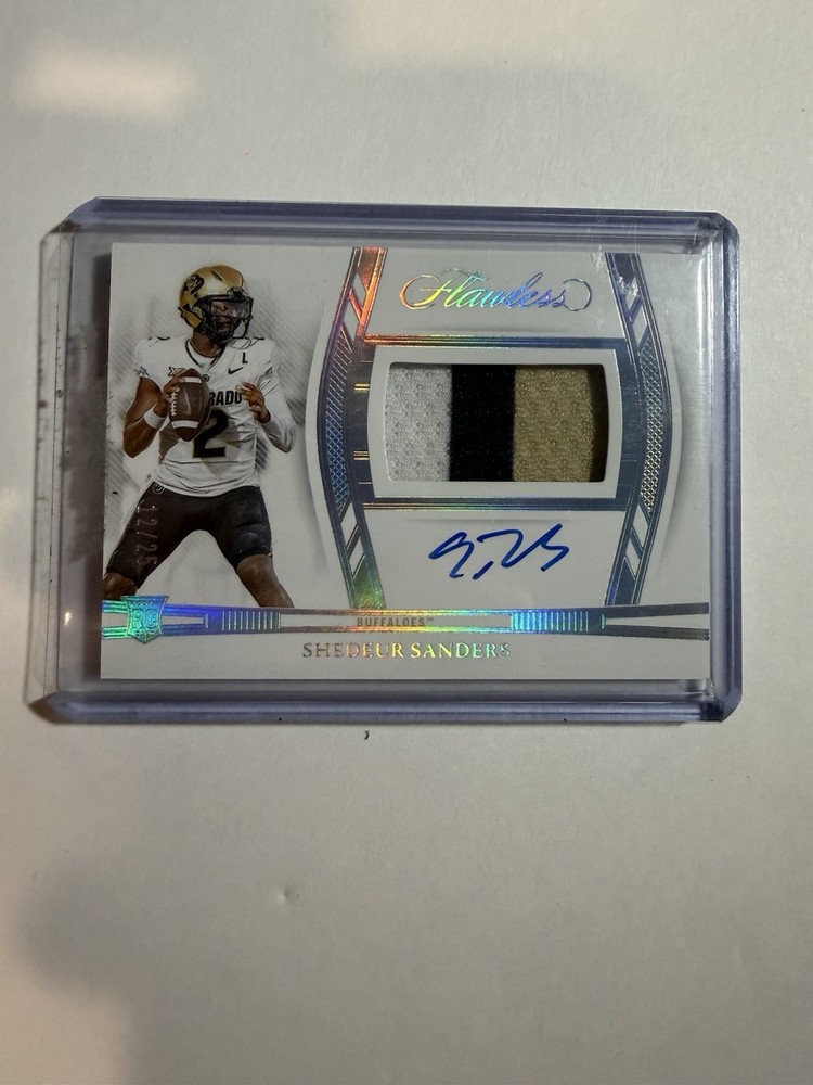 2025 Flawless Collegiate Shedeur Sanders Silver Rookie Patch Auto RC /25