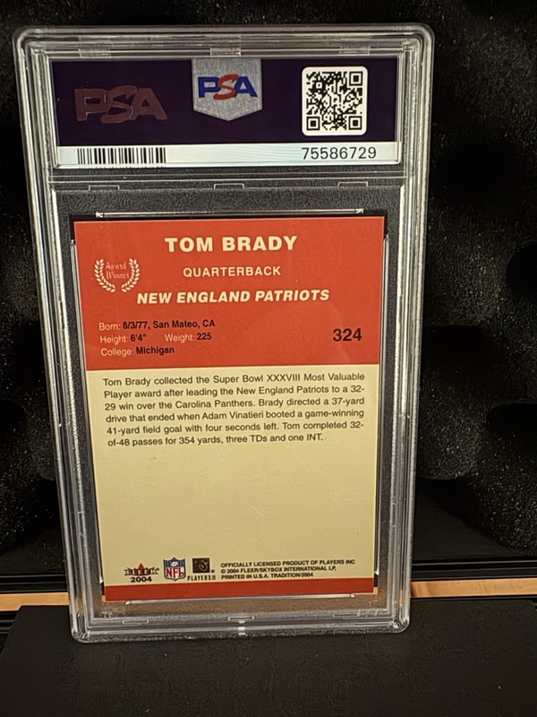 2004 Tom Brady Fleer Tradition PSA 8 view 2