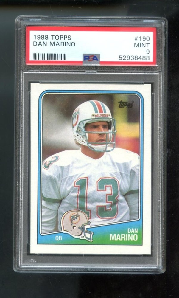 1988 Topps #190 Dan Marino PSA 9 Graded Football Card NFL Miami Dolphins
