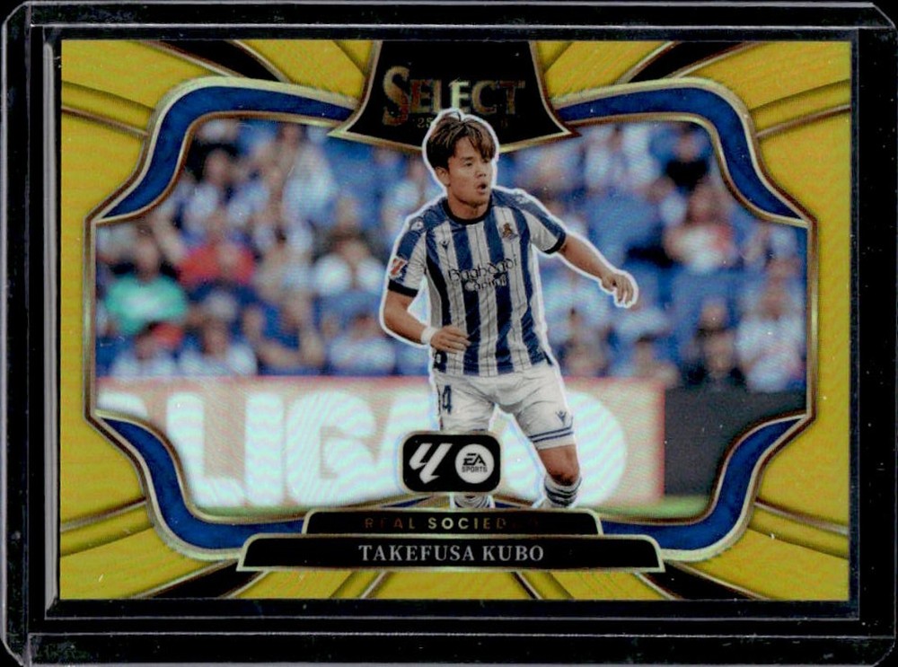 2025-26 Panini Select La Liga Takefusa Kubo Field Level Gold Prizm #/10