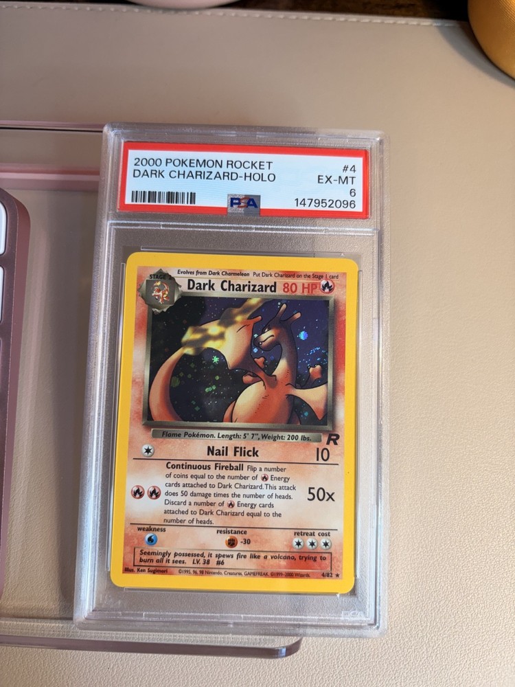 Pokemon TCG Team Rocket Dark Charizard #4/82 EX-MT PSA 6 with Swirl🔥