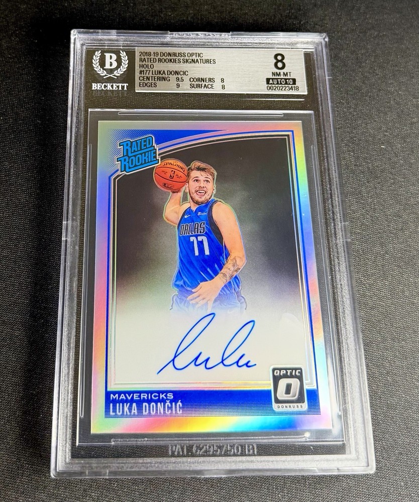 2018 Luka Doncic Donruss Optic Holo Prizm Rated Rookie Auto BGS 8 10 #177 Silver