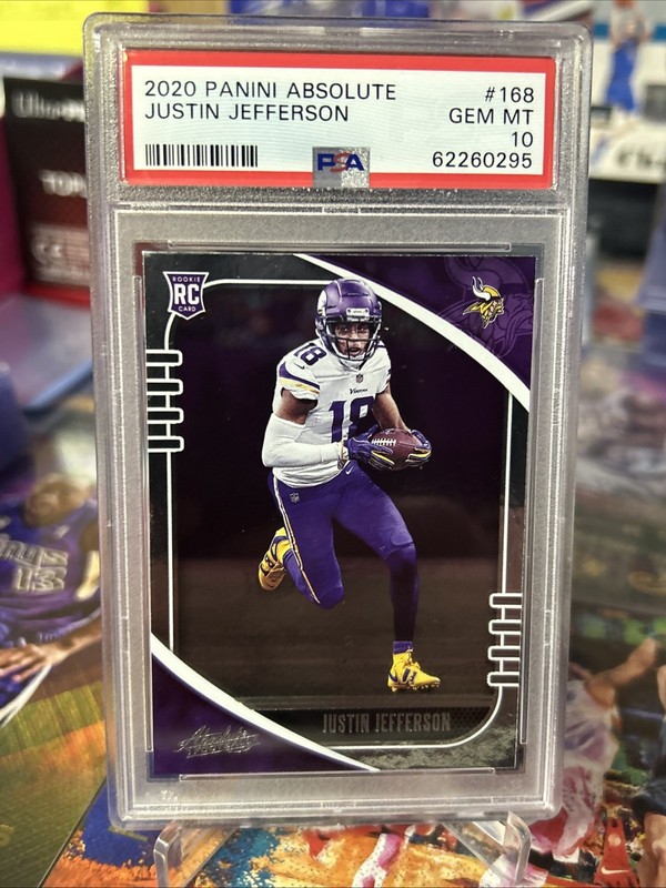 2020 Panini Absolute - Justin Jefferson #168 RC PSA Gem Mint 10 view 2