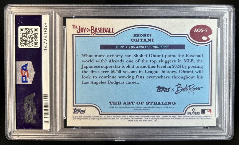 2025 Topps Bob Ross Baseball Shohei Ohtani Art Stealing #AOS-7 PSA 10 GEM MINT view 2