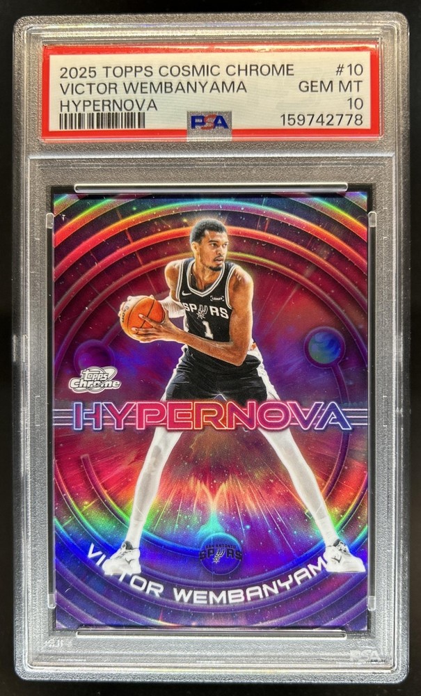 2025-26 Topps Cosmic Chrome Victor Wembanyama Hypernova SSP #HN-10 Spurs PSA 10